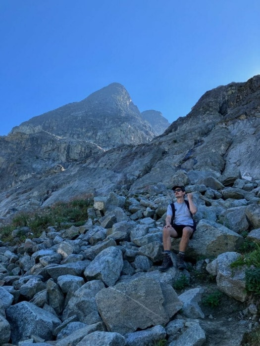 Connor Blanchard from Luppolo Brewing, hiking in Pemberton
