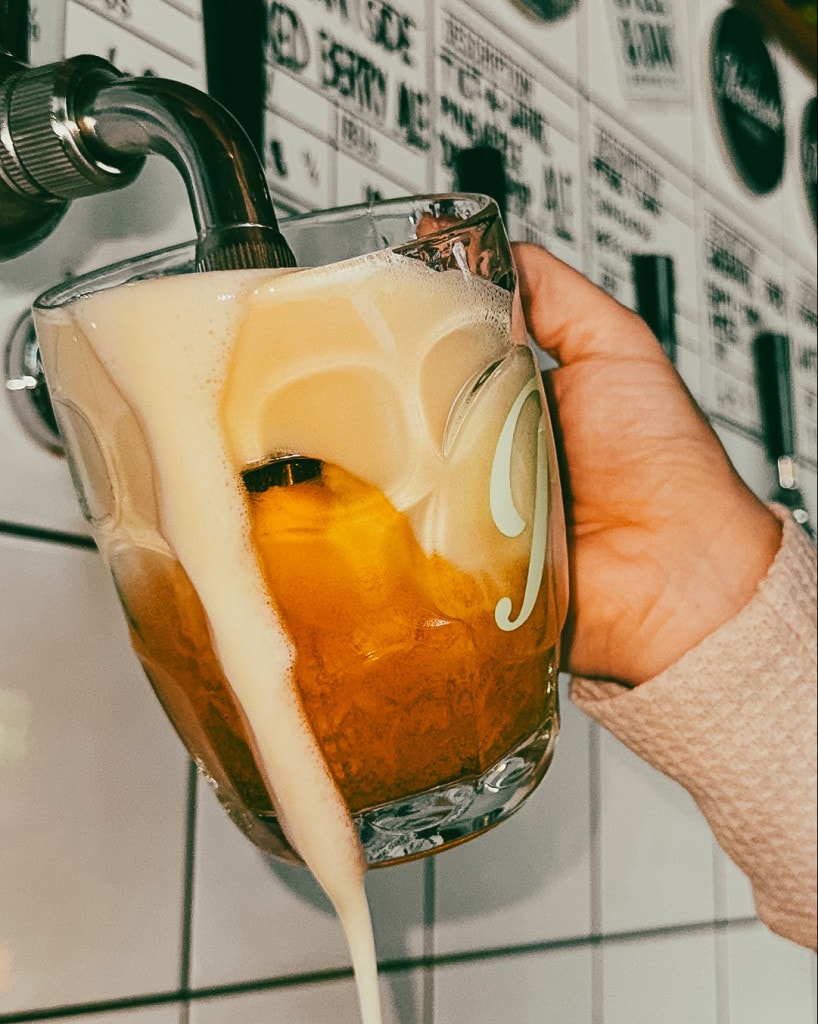 a side pour at The Parkside Brewery in Port Moody, BC