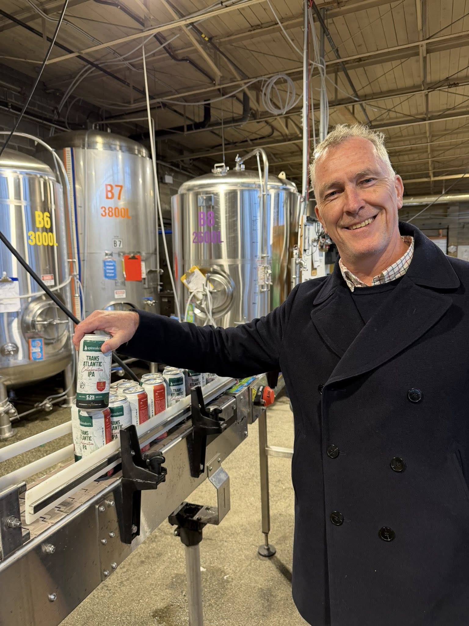Guy Stewart of Fuller's Brewery at Spinnakers Brewpub in Victoria, BC (photo: Friends of John Mitchell/Facebook)