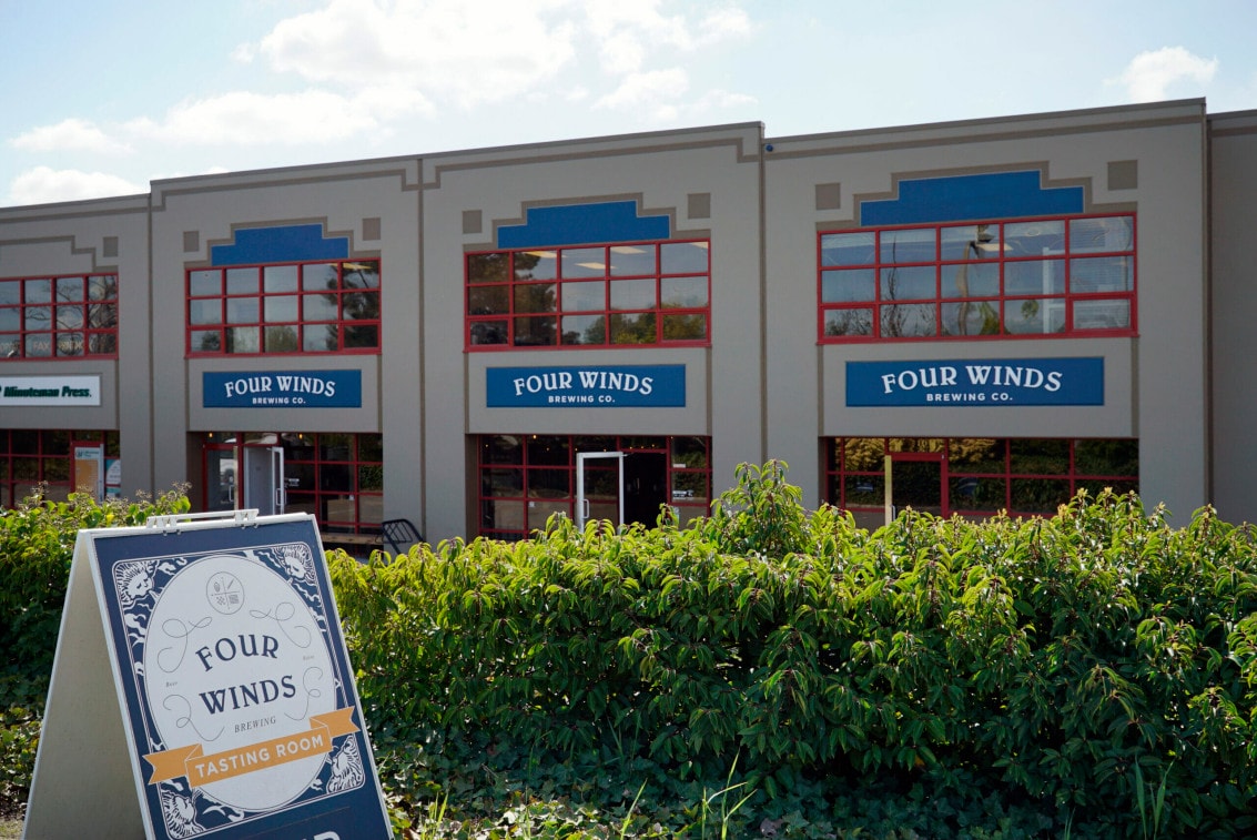 the exterior of Four Winds Brewing Co. in Delta, BC