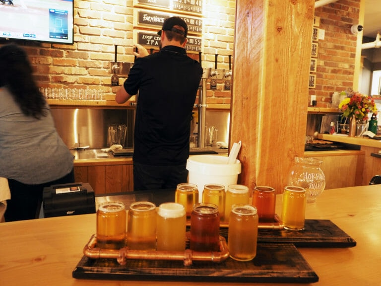 Flights at Iron Road Brewing. Photo: Chelsea McDowell
