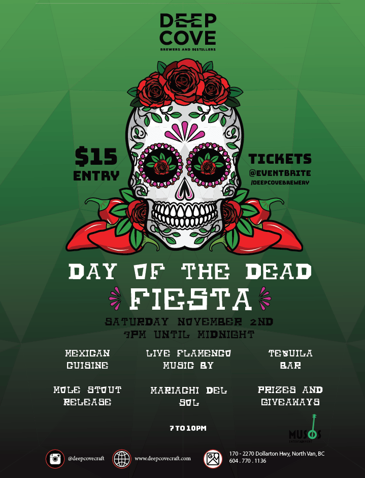 Deep Cove Brewers and Distillers Day of the Dead fiesta event
