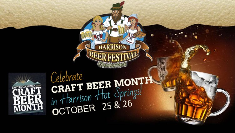 promotional poster for harrison beer fest held October 25th and 26th during BC Craft Beer Month 2019