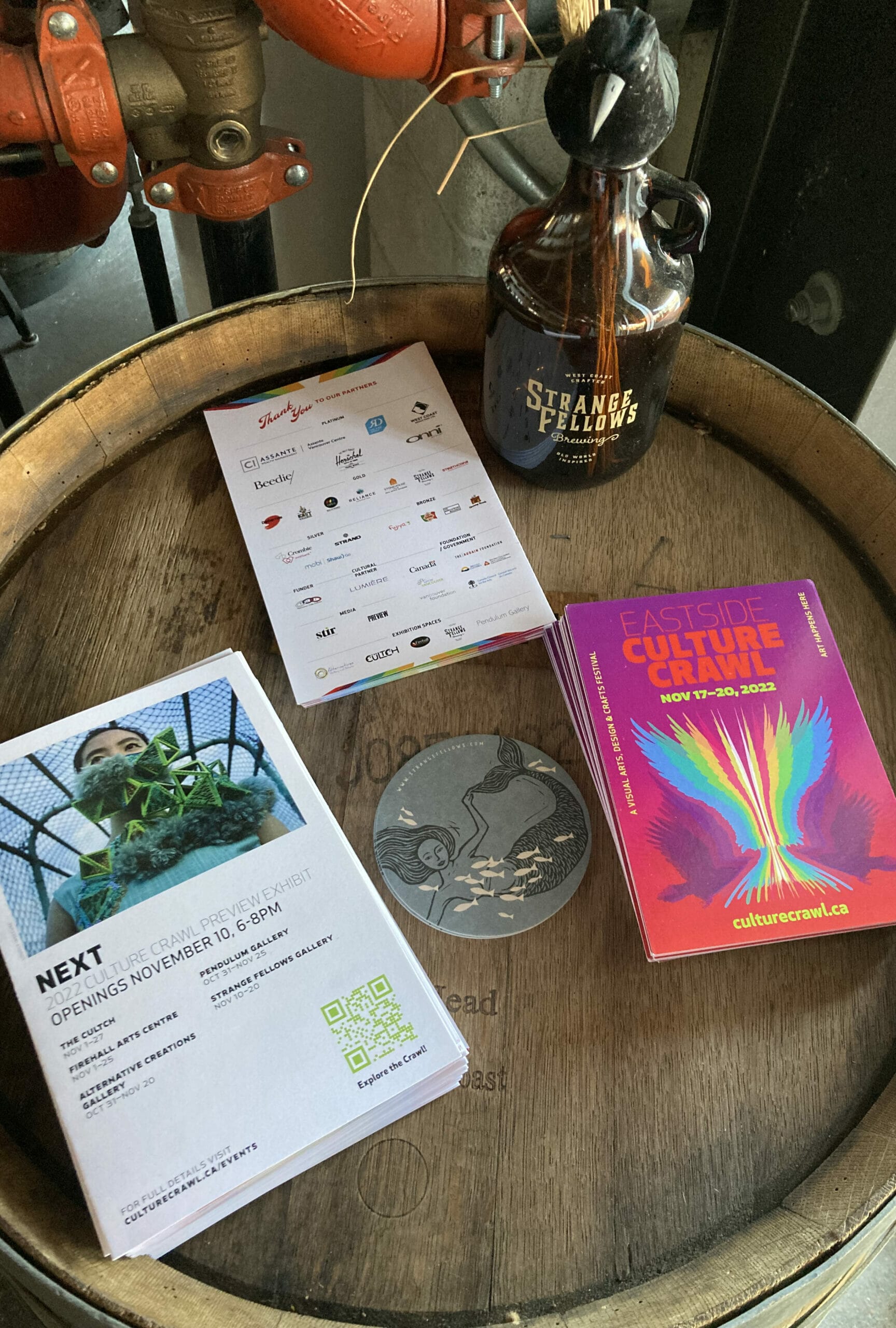 Culture Crawl brochures and maps at Strange Fellows Brewing