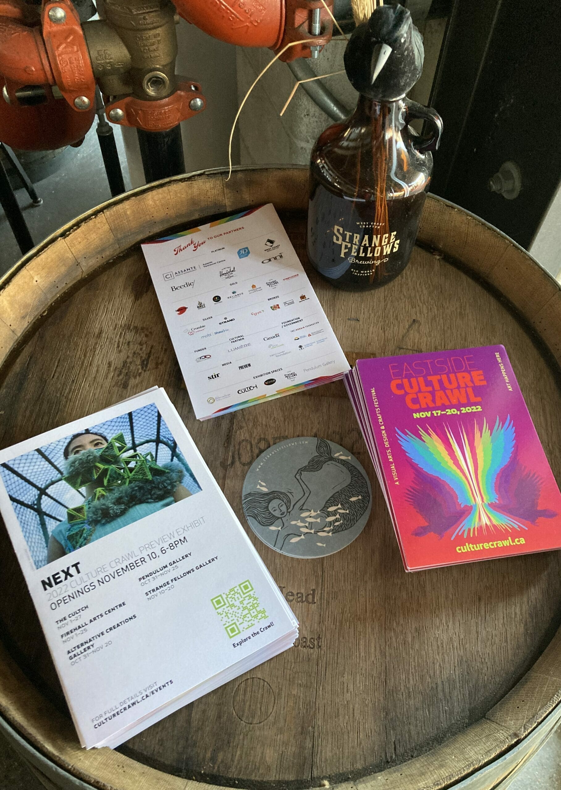 Culture Crawl brochures and maps at Strange Fellows Brewing