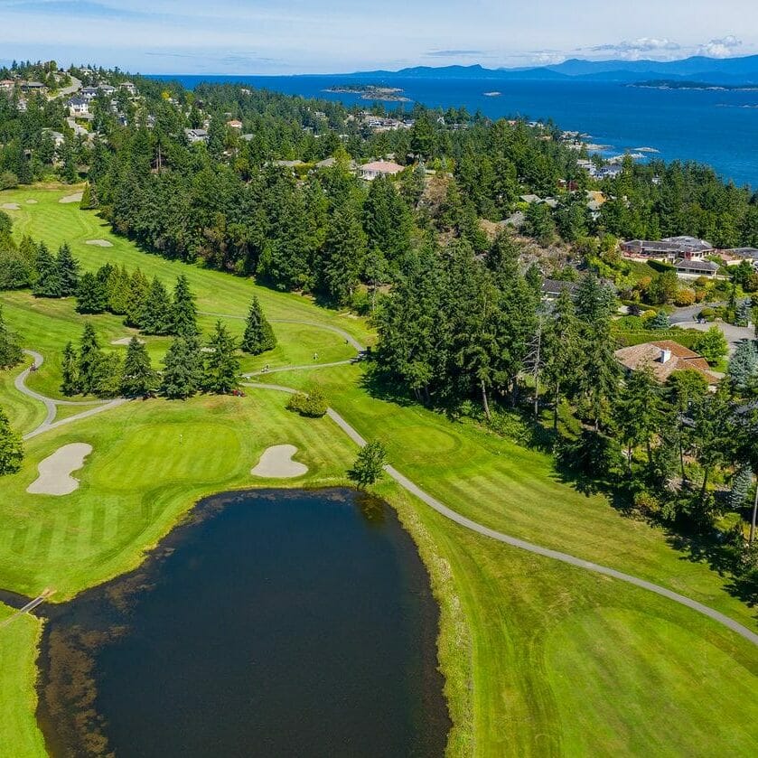 an aerial view of Fairwinds Golf Club in Nanoose Bay, BC