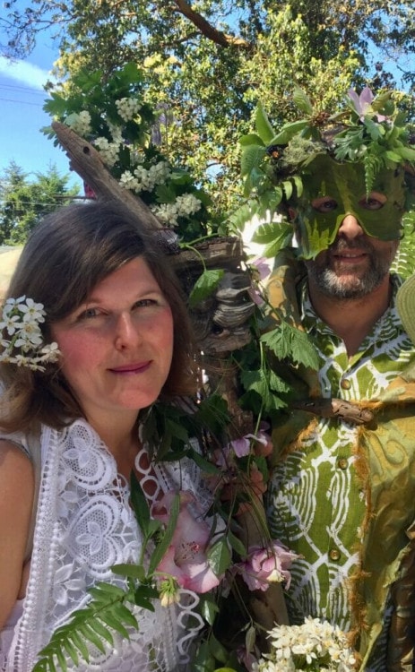 Annette and Michael, the owners of Mayne Island Brewing, were the lucky Island couple invited to play the May Queen and the Green Man at the 2017 May Day celebrations on Mayne Island.