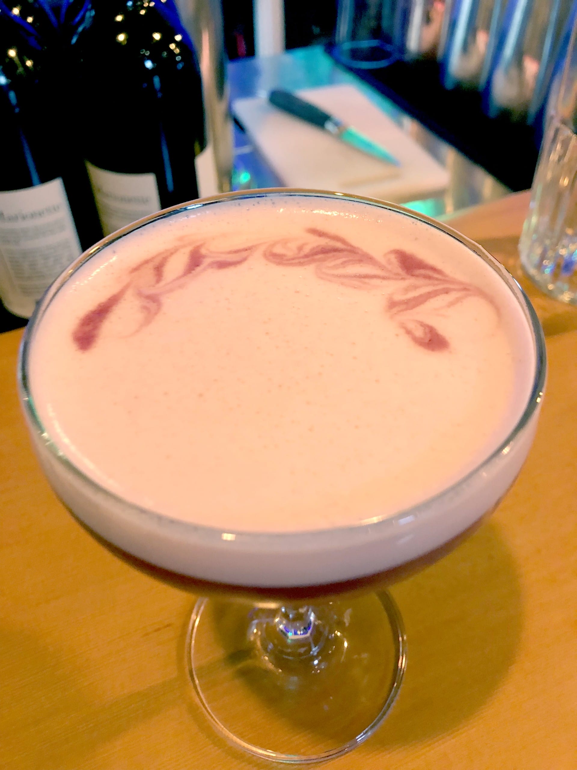 A light pink cocktail at The Black Cauldron in Nelson, BC (photo: Melanie Chambers)