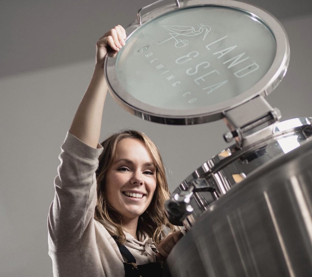 Tessa Gabiniewicz from Land & Sea Brewing on the Vancouver Island Part II Ale Trail, photo by Kent Bernadet