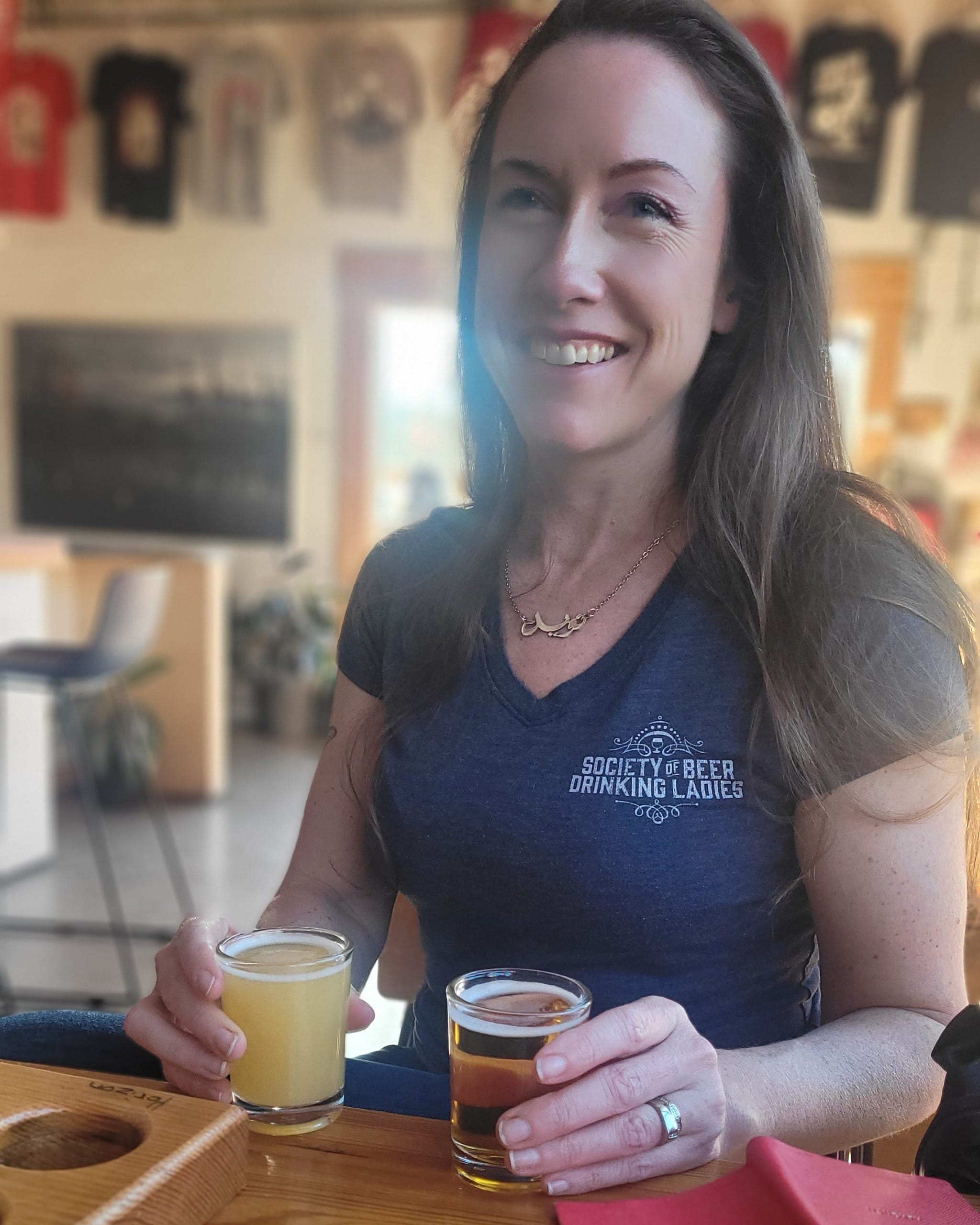 NoËlle Phillips enjoying craft beers at Container Brewing in Vancouver