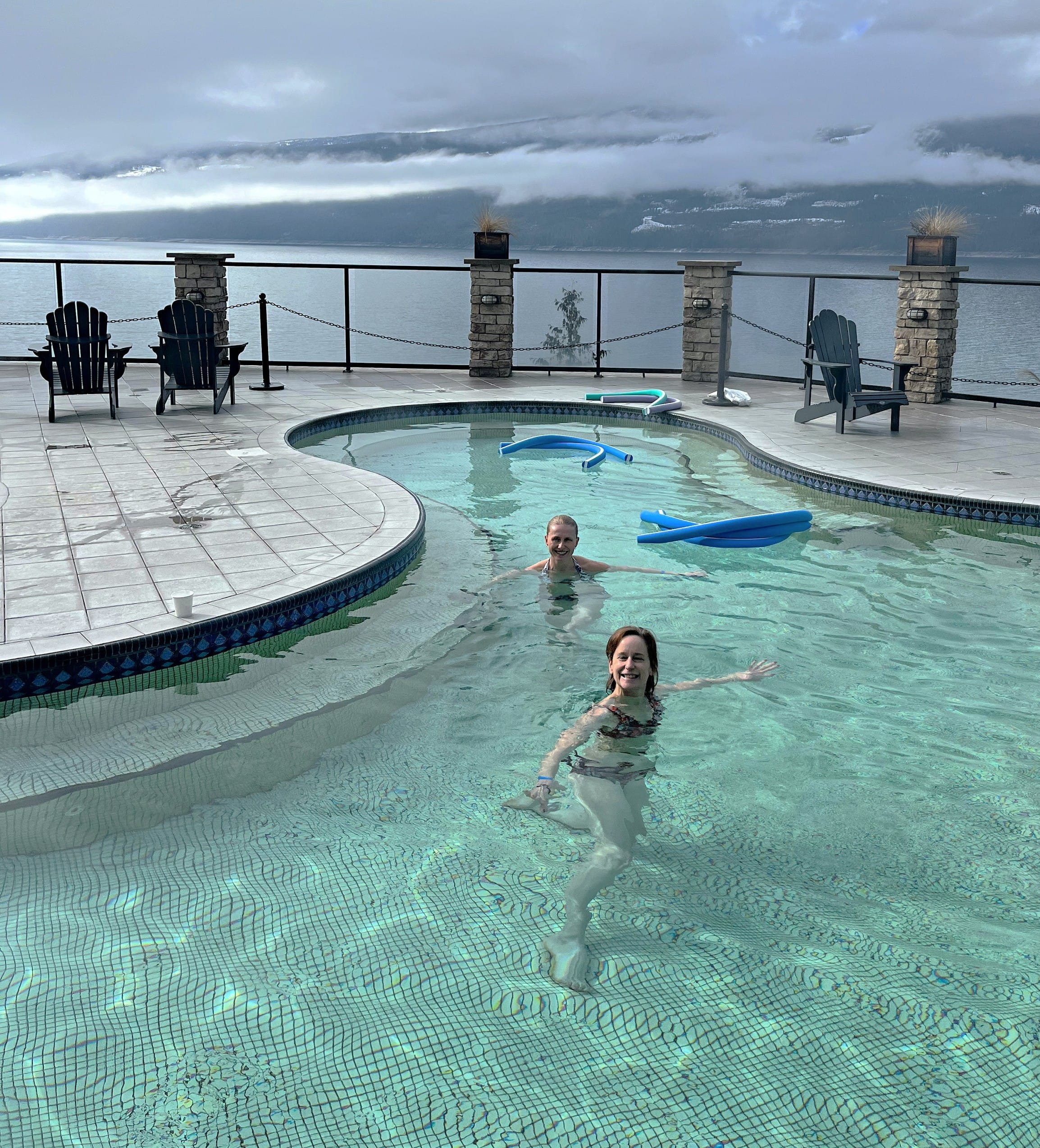 The author and her sister at the Halcyon Hot Springs (photo: Melanie Chambers)