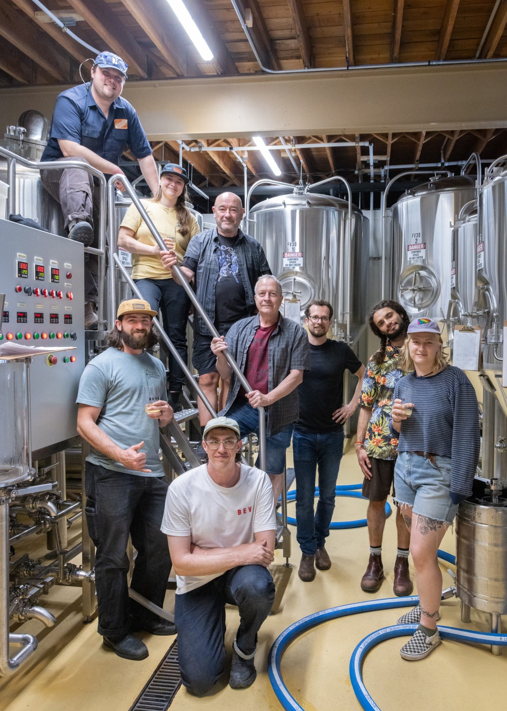the group of R&B brewers who gathered at Beva Brewing and Blending in North Vancouver for a collaboration brew
