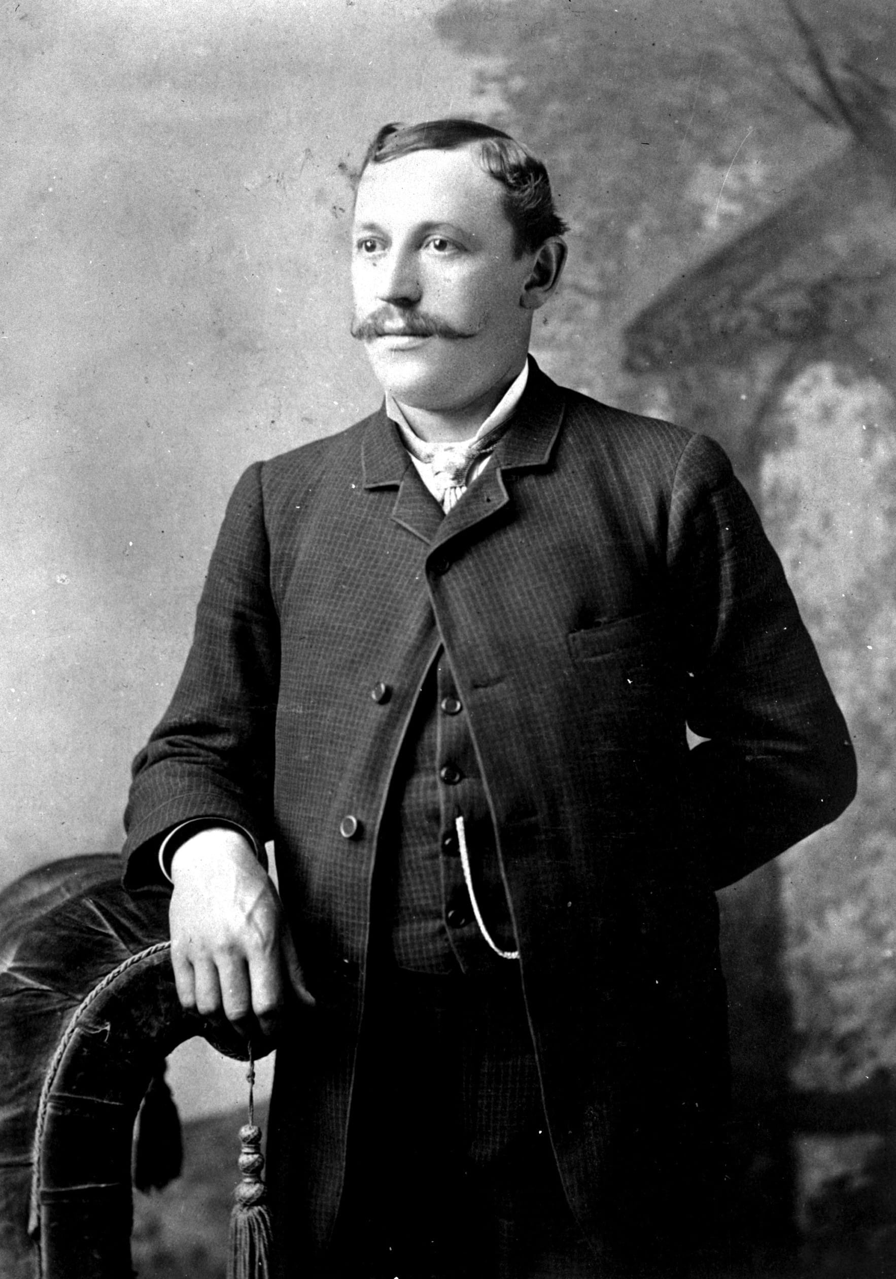 a black and white portrait of Charles Doering circa 1890