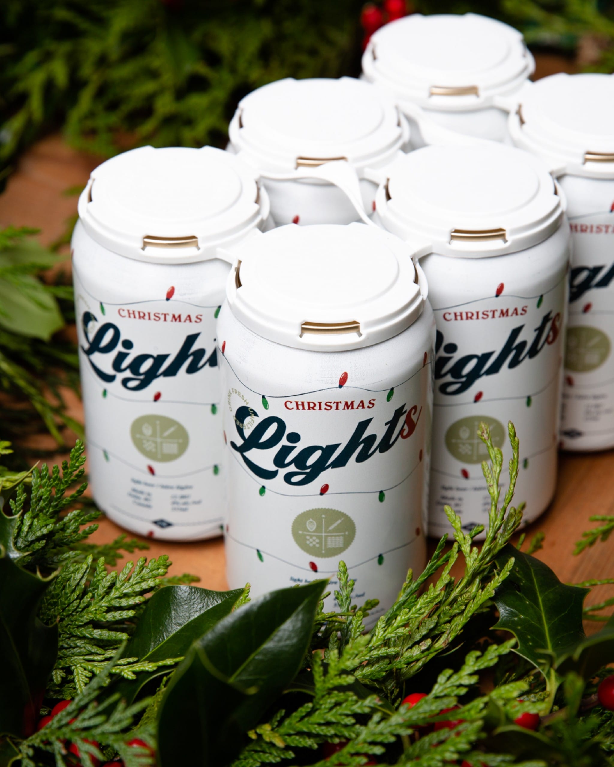 Christmas Lights - limited edition cans of Four Winds Light by Four Winds Brewing Co in Delta, BC