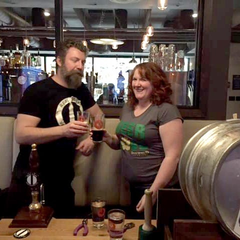 Adam Chatburn and Claire Wilson from Dogwood Brewing at Cask Wars in 2015