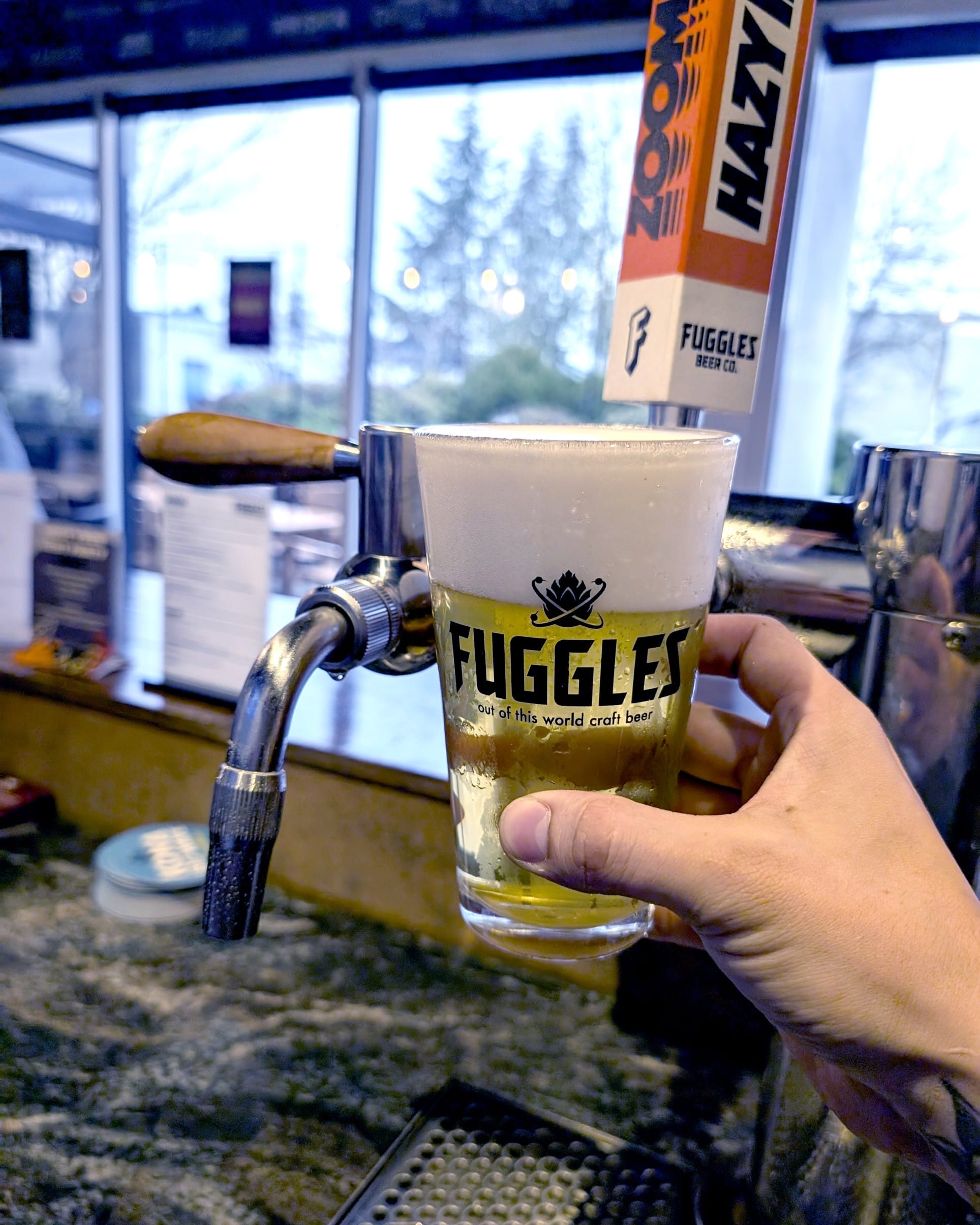 a side pour from Fuggles Beer in Richmond, BC