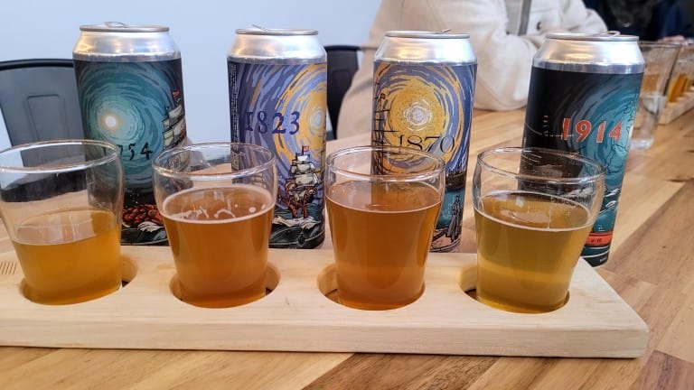 A flight of historical IPAs by Project Hop and Brasseries du Bon Temps