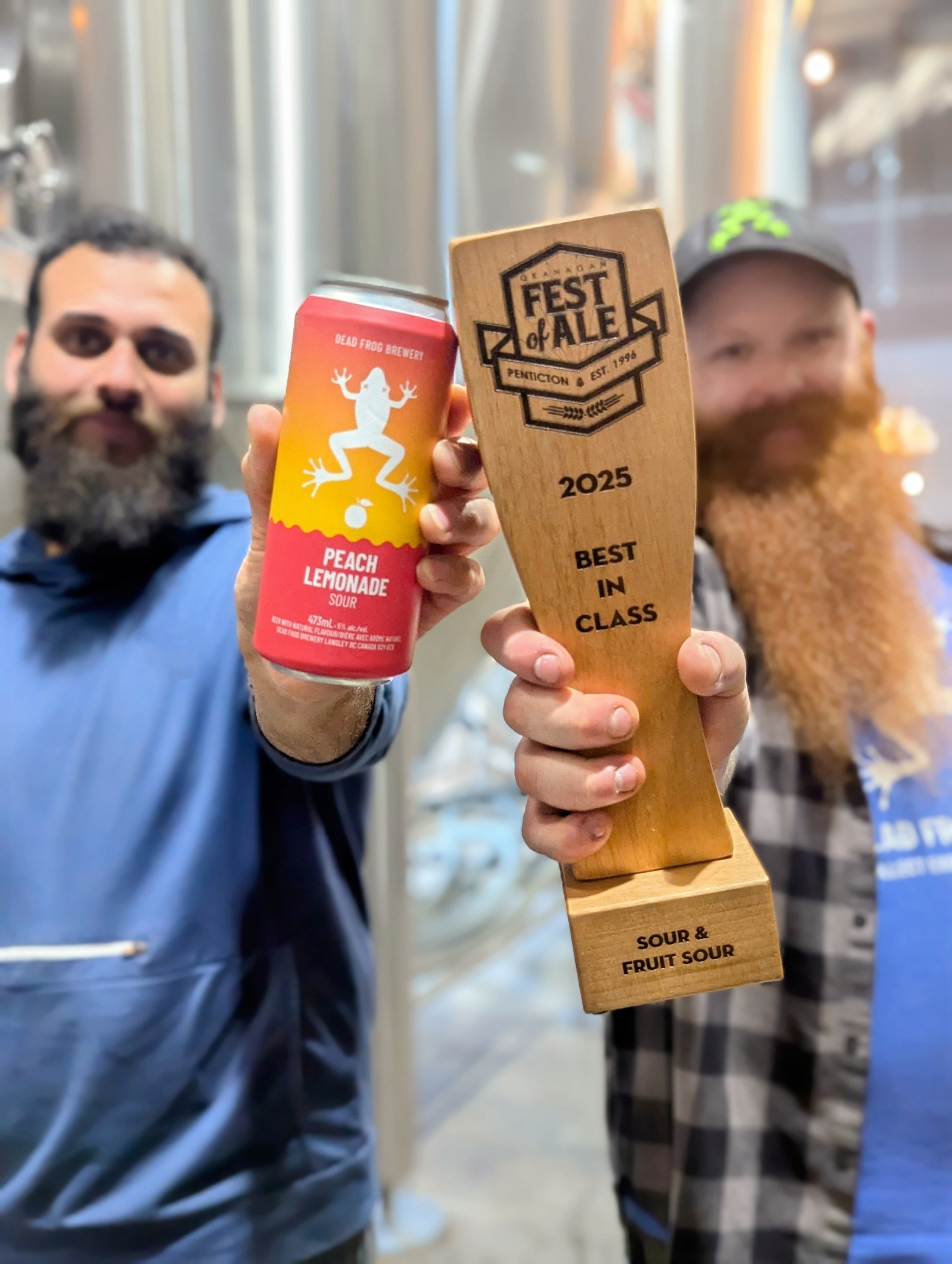 Peach Lemonade Sour, winner in the Sour and Fruit Sour at Okanagan Fest of Ale, from Dead Frog Brewery in Langley, BC