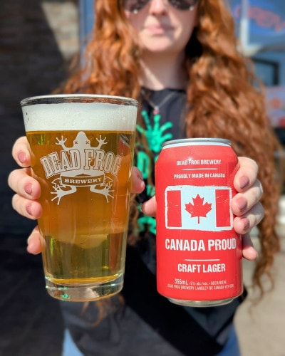 Canada Proud Craft Lager from Dead Frog Brewery in Langley, BC
