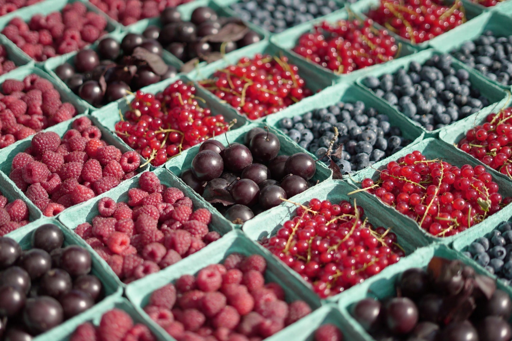 Fresh berries and cherries at the Duncan Farmers' Market