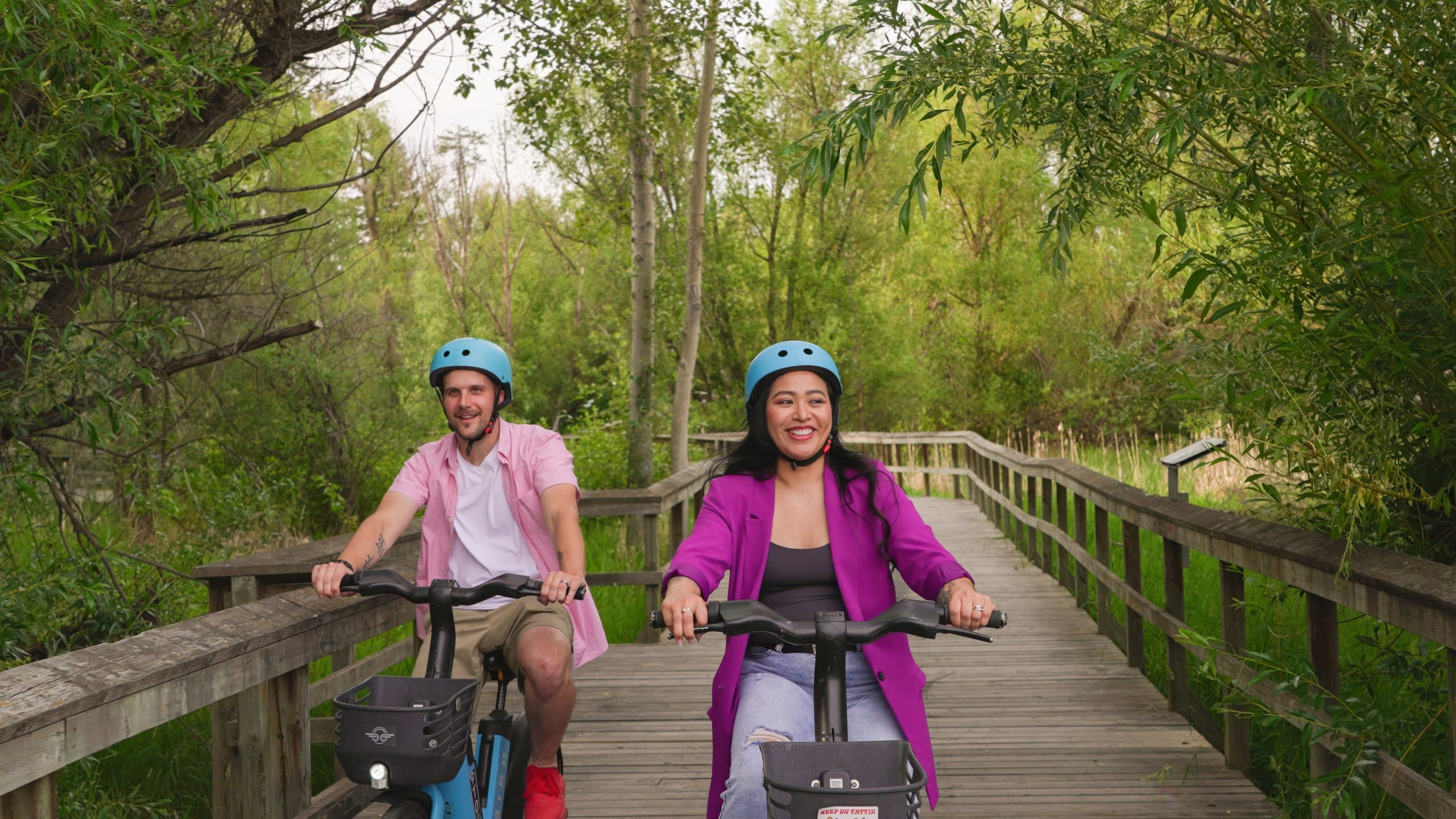 E-biking the Multi-use Pathway in Vernon, BC between local breweries