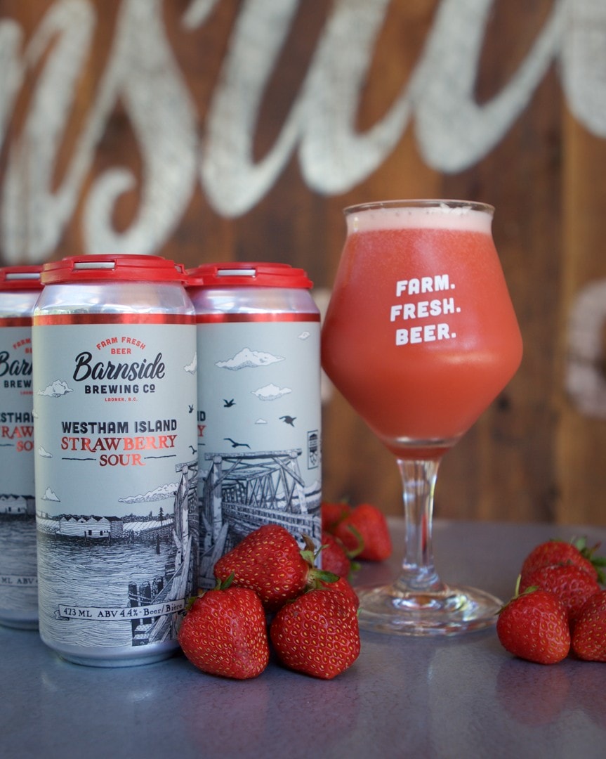 Westham Island Strawberry Sour from Barnside Brewing in Delta, BC