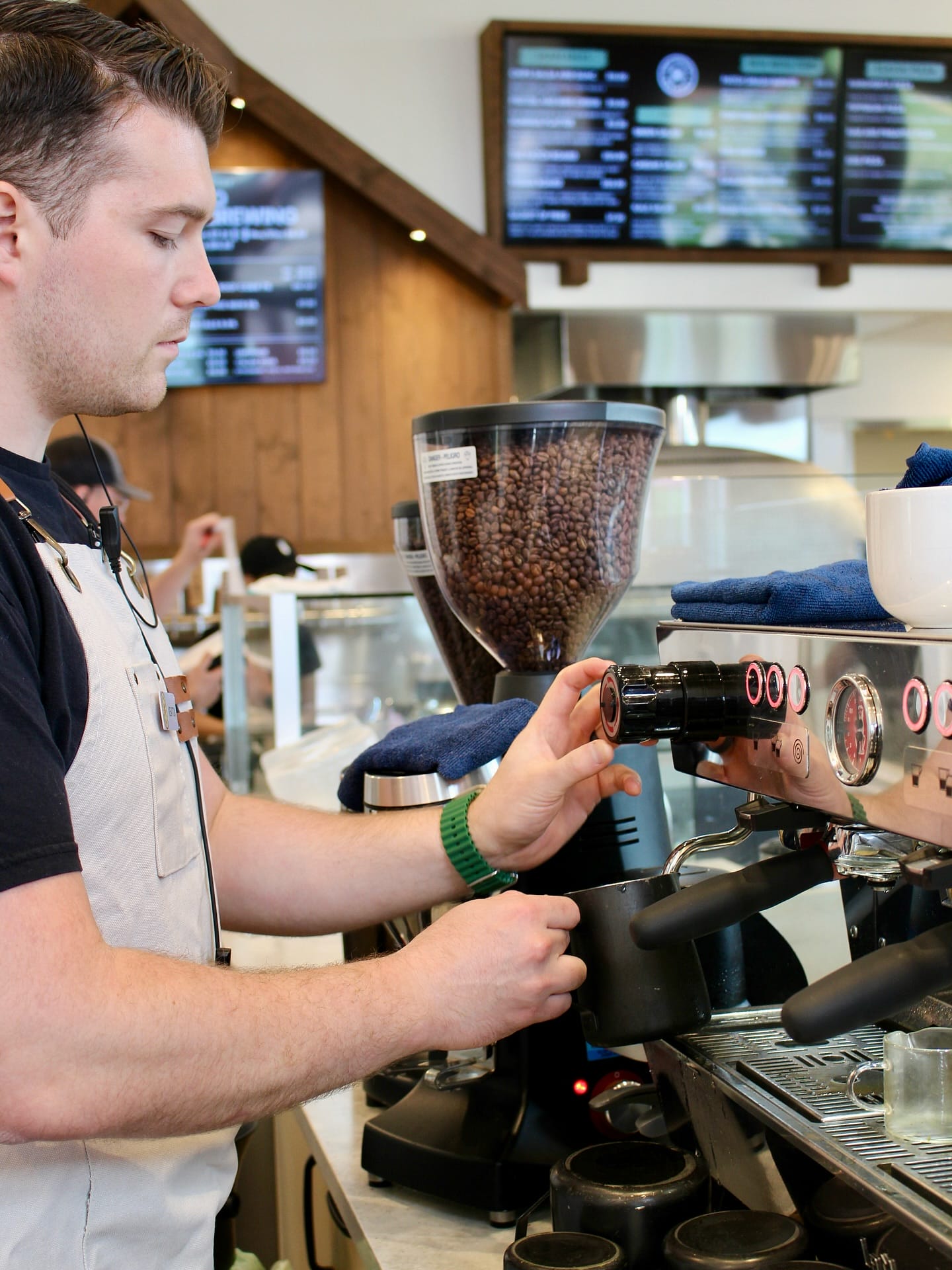 A barista at The Patch Brewery in Maple Ridge, BC