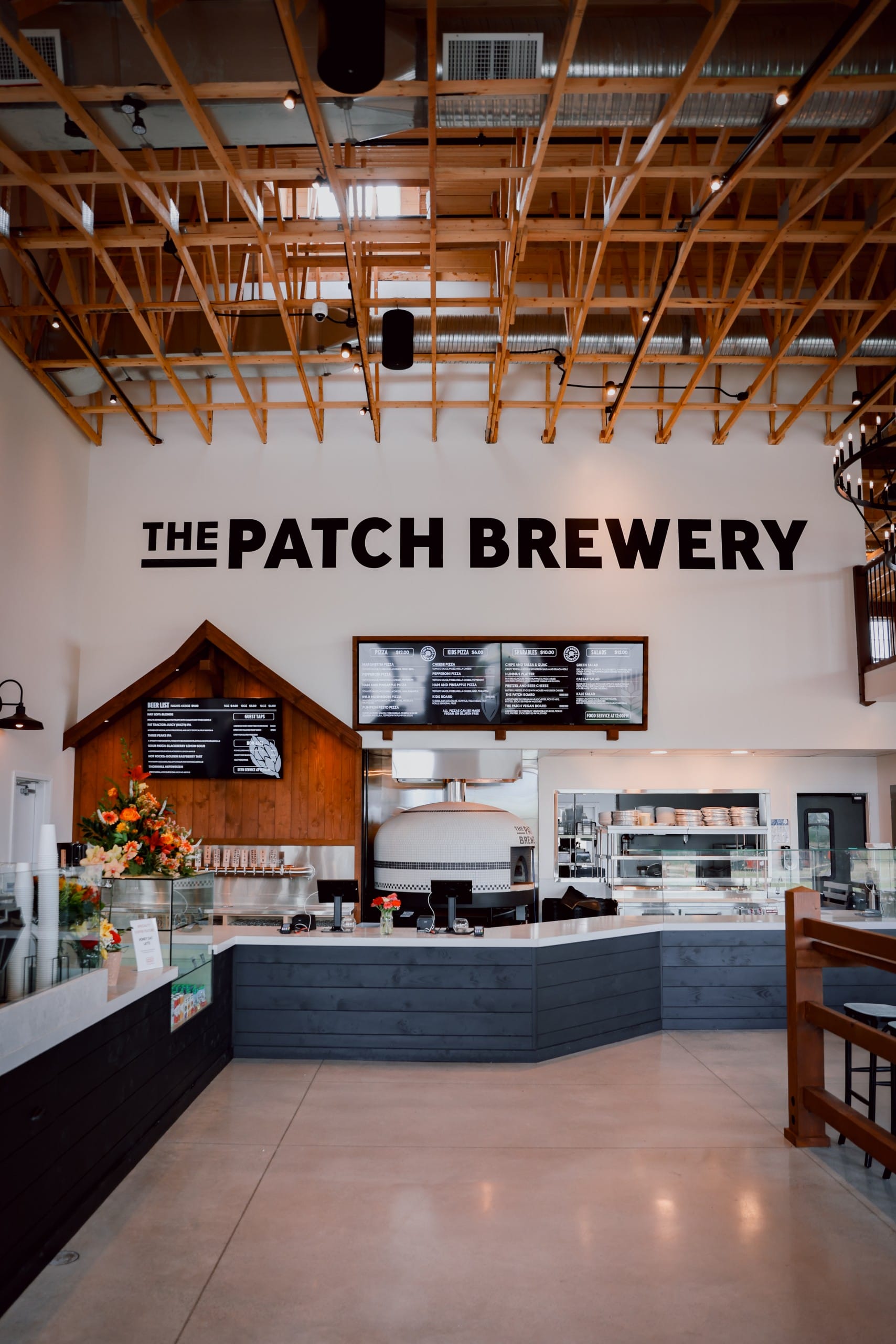 the main bar area in the taproom at The Patch Brewery in Maple Ridge, BC