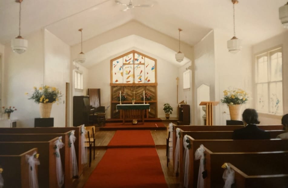 St. Aidan On-the-Hill's interior, prior to renovations, in Ucluelet, BC