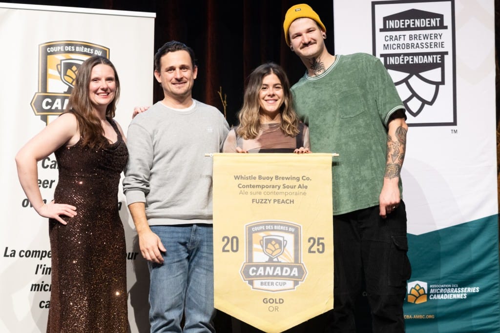 Whistle Buoy Brewing won gold for Fuzzy Peach (photo: Canada Beer Cup)