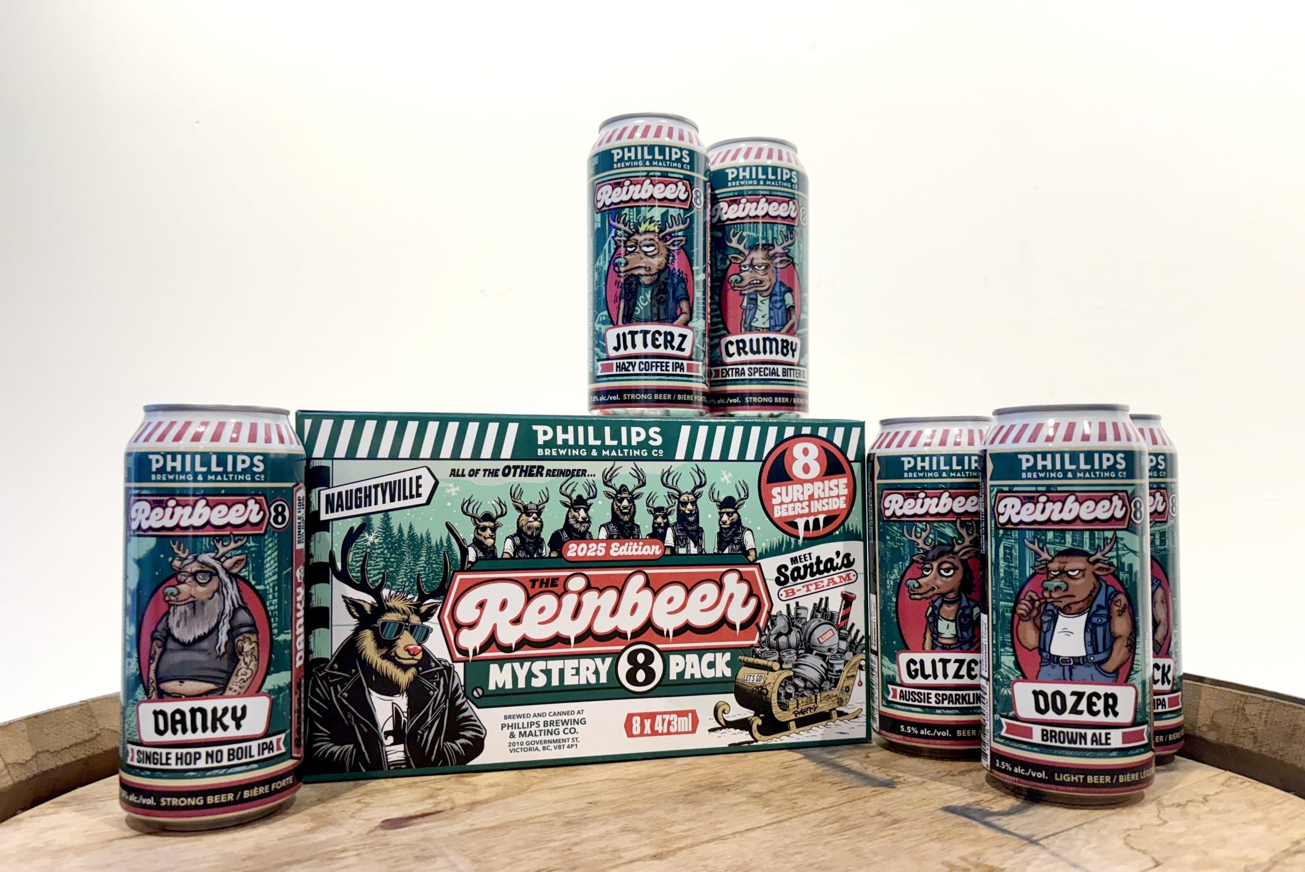 Reinbeer Mystery 8 Pack from Phillips Brewing & Malting in Victoria, BC (phot provided)