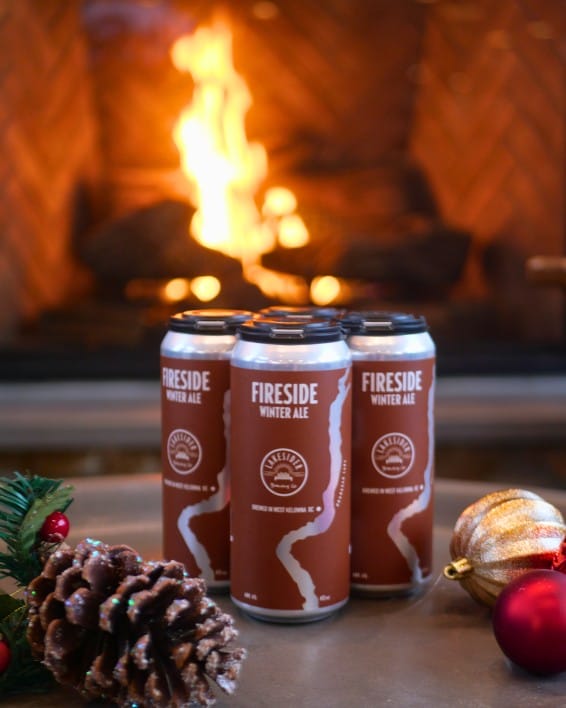a four pack of Fireside Winter Ale from Lakesider Brewing Co. in West Kelowna, BC