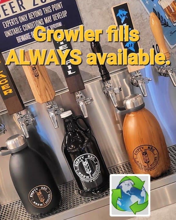 Growler fills are always available at the Empty Keg Brew House in Merritt, BC (photo provided)