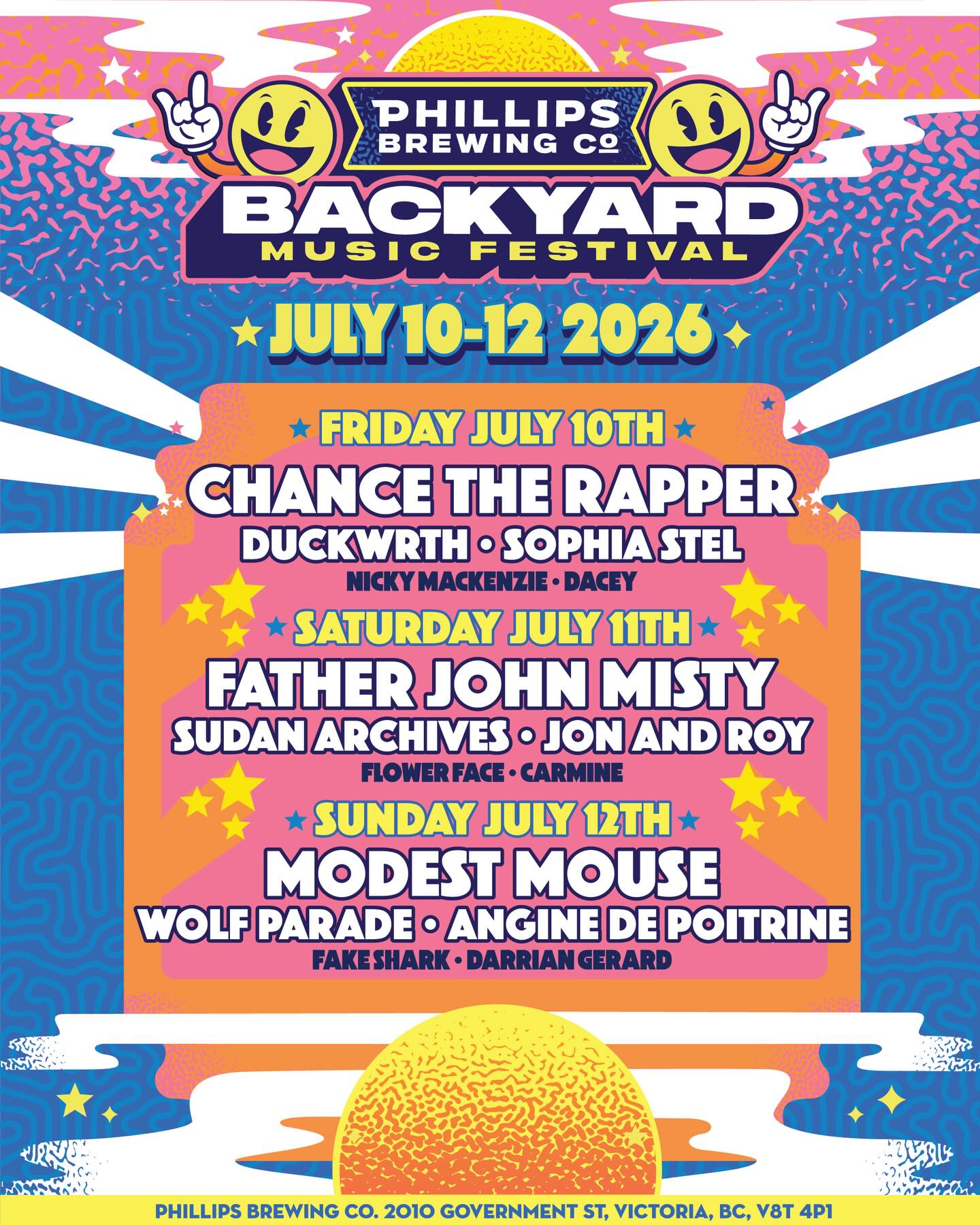 graphic announcing this year's headliners for Phillips Backyard Music Festival