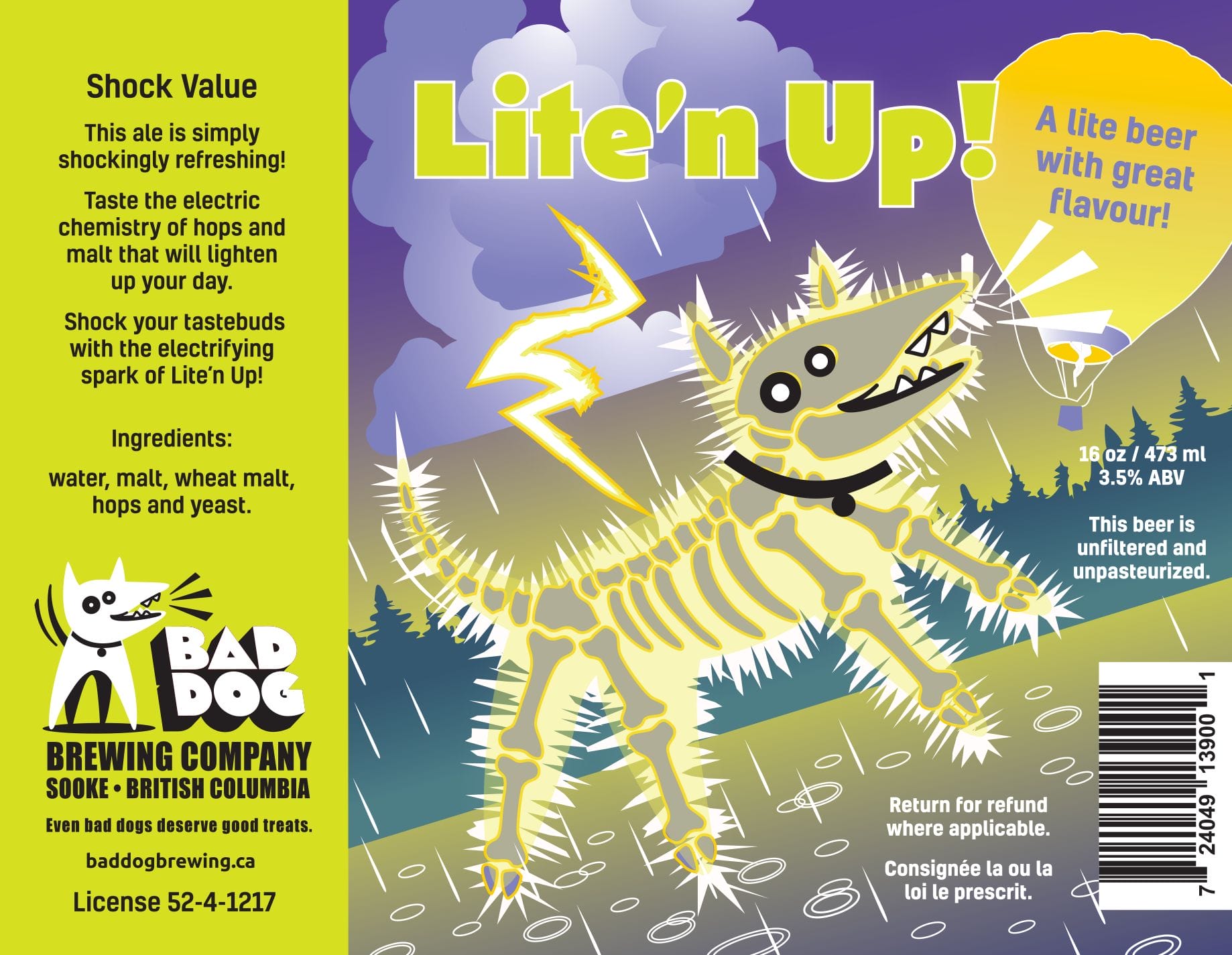 Lite'n Up from Bad Dog Brewing in Sooke, BC (image provided)