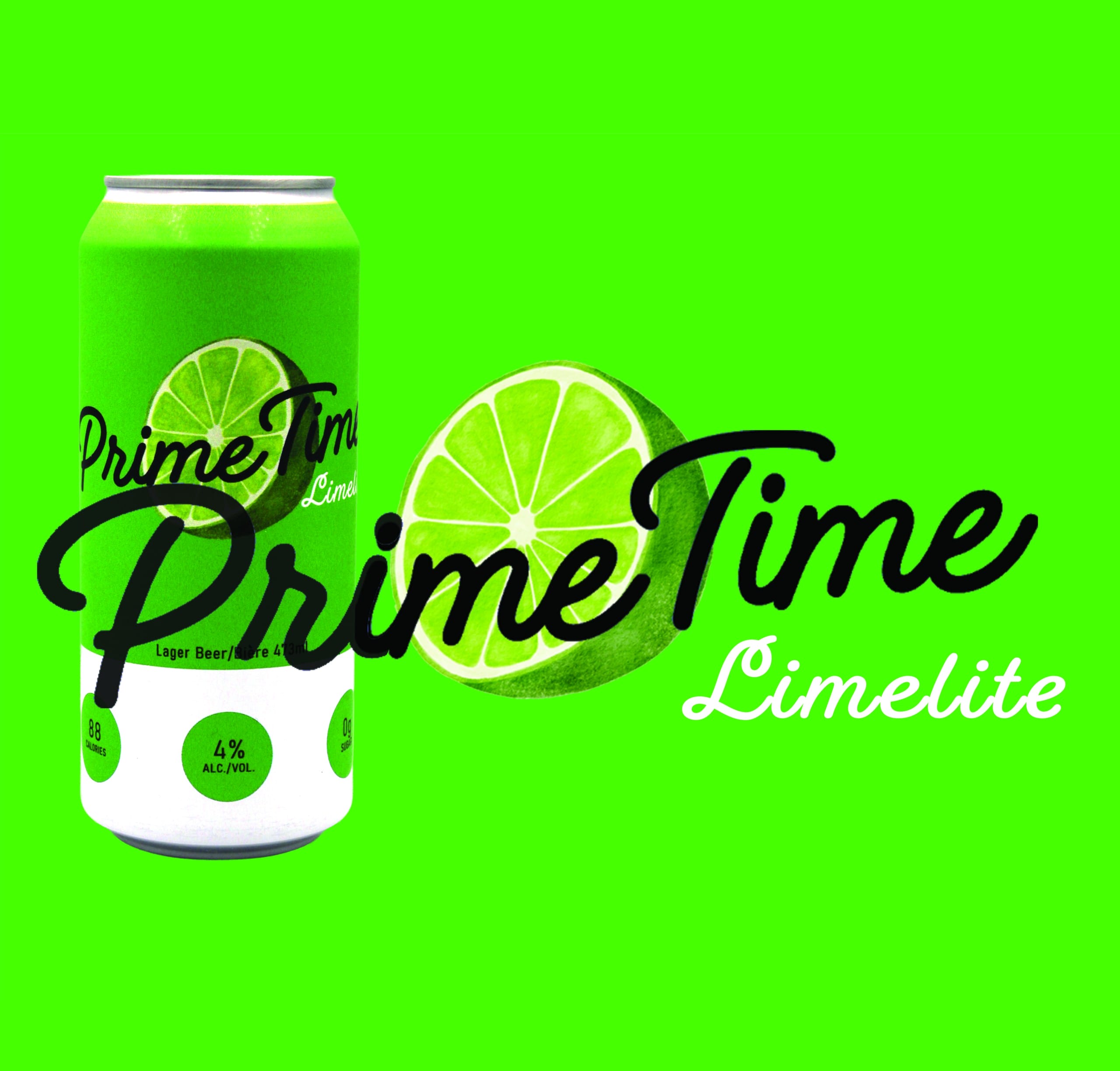 PrimeTime Limelight Lager from Bridge Brewing in North Vancouver, BC (image provided)
