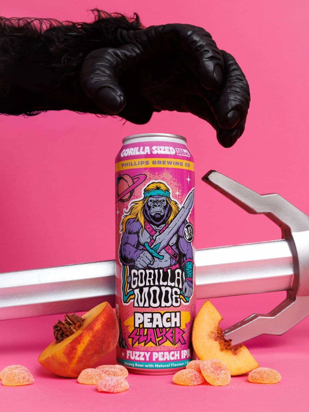 Gorilla Mode Peach Slayer Fuzzy Peach IPA from Phillips Brewing & Malting in Victoria, BC (photo provided)